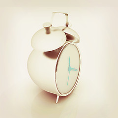 Image showing Alarm clock. 3D illustration. Vintage style.