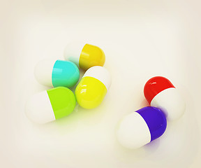 Image showing Pills. 3D illustration. Vintage style.