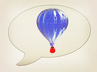 Image showing messenger window icon and Hot Air Balloons with Gondola. 3D illu