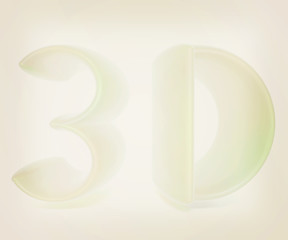 Image showing 3D text. 3D illustration. Vintage style.
