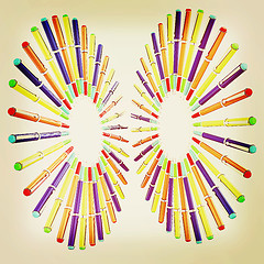 Image showing corporate pen design . 3D illustration. Vintage style.