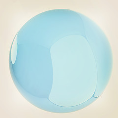 Image showing Glossy blue sphere. 3D illustration. Vintage style.