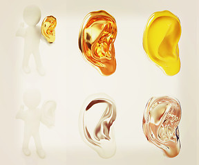 Image showing Ear set . 3D illustration. Vintage style.