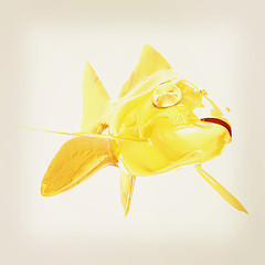 Image showing Gold fish. 3D illustration. Vintage style.