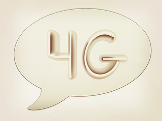 Image showing messenger window icon. 4g modern internet network. 3D illustrati