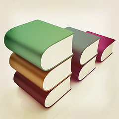 Image showing Glossy Books Icon isolated on a white background. 3D illustratio