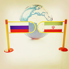 Image showing Three-dimensional image of the turnstile and flags of Russia and