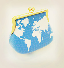 Image showing Purse Earth. On-line concept. 3D illustration. Vintage style.