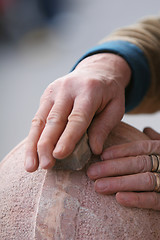 Image showing sanding the stone