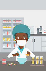 Image showing Pharmacist preparing medication.