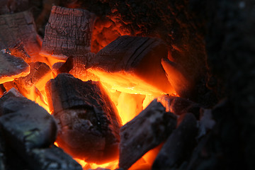 Image showing burning wood coals