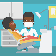 Image showing Patient and doctor at dentist office.