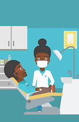 Image showing Patient and doctor at dentist office.