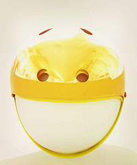 Image showing 3d man in bicycle helmet . 3D illustration. Vintage style.