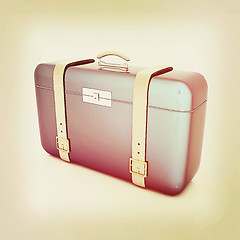 Image showing traveler\'s suitcase . 3D illustration. Vintage style.