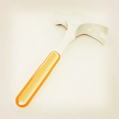 Image showing Hammer on white background . 3D illustration. Vintage style.