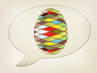 Image showing messenger window icon and Easter Egg. 3D illustration. Vintage s