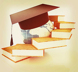 Image showing Global Education. 3D illustration. Vintage style.