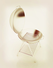 Image showing Oven barbecue grill. 3D illustration. Vintage style.