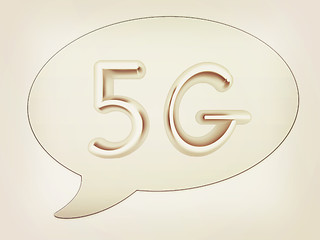 Image showing messenger window icon. 5g modern internet network. 3D illustrati