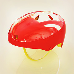 Image showing Bicycle helmet . 3D illustration. Vintage style.