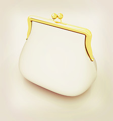 Image showing Metallic purse. 3D illustration. Vintage style.