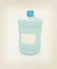 Image showing water bottle. 3D illustration. Vintage style.