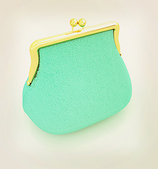 Image showing Leather purse. 3D illustration. Vintage style.