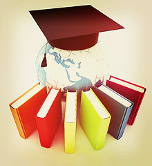 Image showing Global Education . 3D illustration. Vintage style.