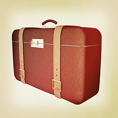 Image showing Black traveler\'s suitcase . 3D illustration. Vintage style.