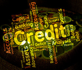 Image showing Credit Word Means Debit Card And Bankcard