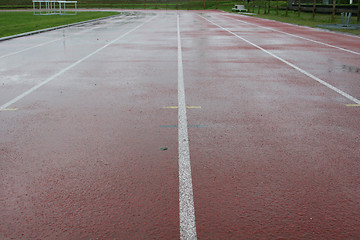 Image showing wet running track