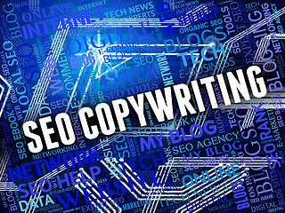 Image showing Seo Copywriting Shows Search Engine And Advertising