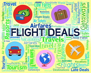 Image showing Flight Deals Means Bargain Flights And Sale