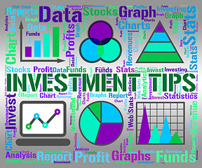 Image showing Investment Tips Represents Suggestion Inkling And Investments