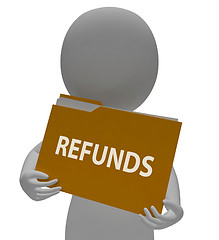 Image showing Refunds Folder Means Money Back And Administration 3d Rendering