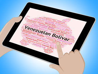 Image showing Venezuelan Bolivar Means Currency Exchange And Broker