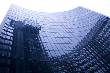 Image showing modern office building reflection