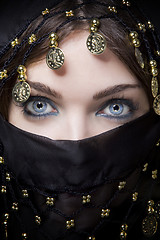 Image showing arab woman showing only her eyes