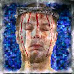 Image showing Illustration portrait bleeding man