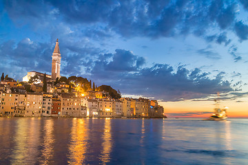 Image showing Coastal town of Rovinj, Istria, Croatia in sunset.