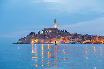 Image showing Coastal town of Rovinj, Istria, Croatia in sunset.