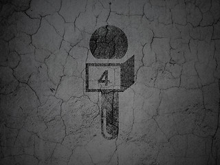 Image showing News concept: Microphone on grunge wall background