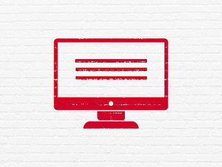 Image showing Database concept: Monitor on wall background