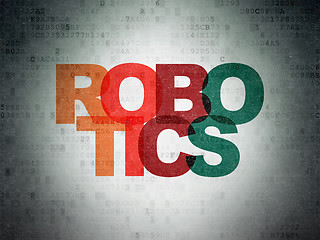 Image showing Science concept: Robotics on Digital Data Paper background