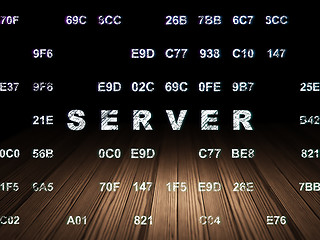 Image showing Web design concept: Server in grunge dark room