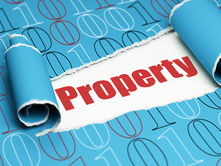 Image showing Business concept: red text Property under the piece of  torn paper