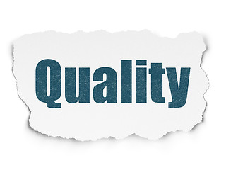 Image showing Marketing concept: Quality on Torn Paper background