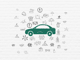 Image showing Tourism concept: Car on wall background