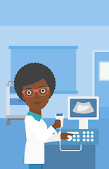 Image showing Female ultrasound doctor.